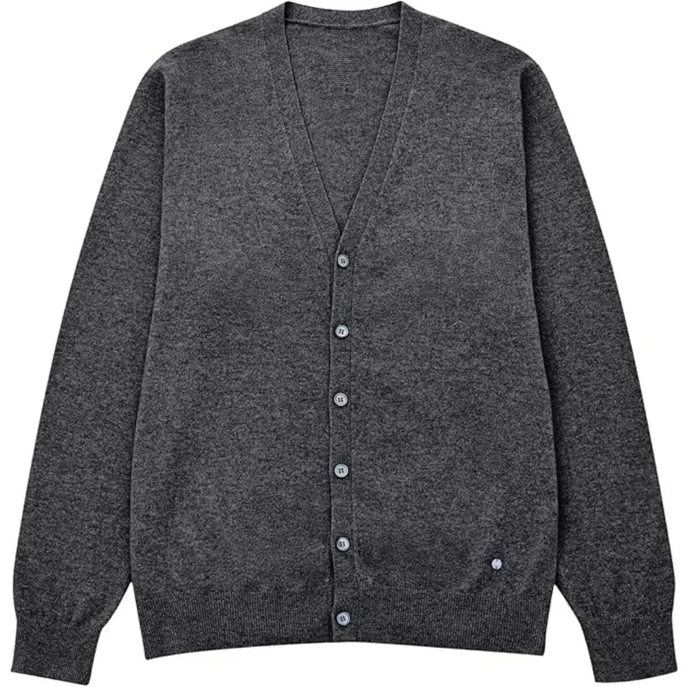 KVSS 100% Pure Cashmere Gray V-Neck Button Down Cardigan Large NEW! w/Gift Box - Picture 5 of 7
